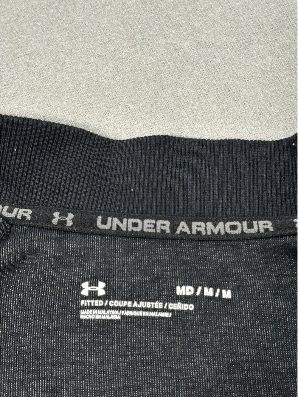 Under Armour Men’s Medium Fitted Full Zip Jacket Gray Athletic Activewear